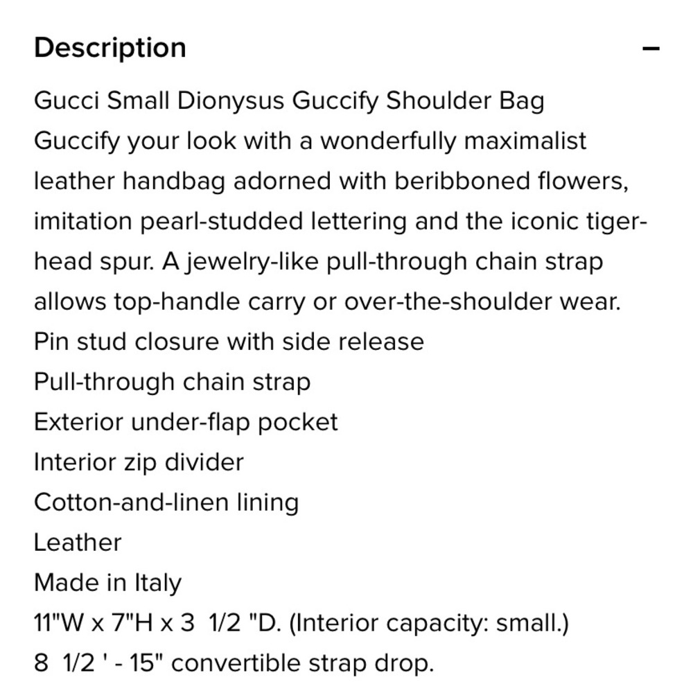 *SOLD*NWT Dionysus Guccify Bag - Picture 3 of 3